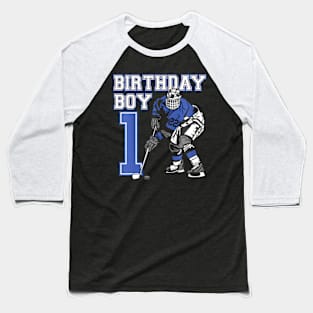 Kids 1 Year Old Ice Hockey Themed Birthday Party 1St Boy Baseball T-Shirt